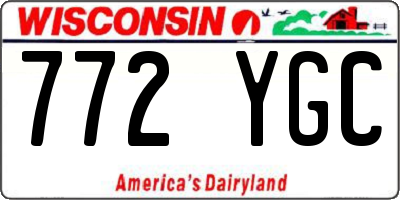 WI license plate 772YGC