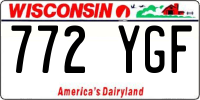 WI license plate 772YGF