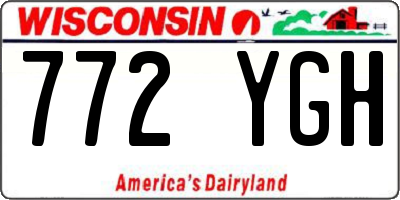 WI license plate 772YGH