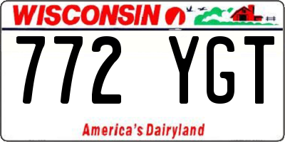 WI license plate 772YGT