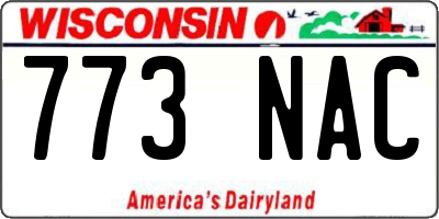 WI license plate 773NAC