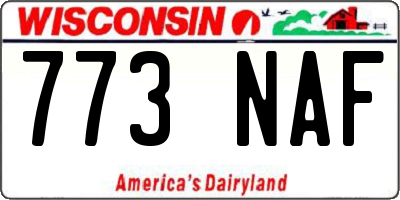 WI license plate 773NAF