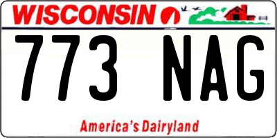 WI license plate 773NAG