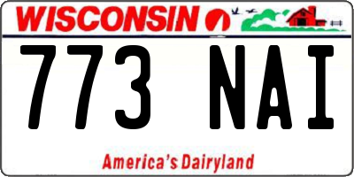 WI license plate 773NAI