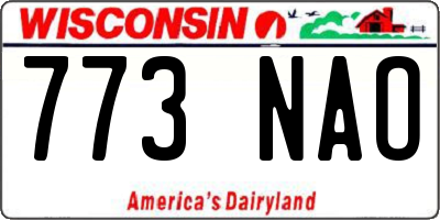 WI license plate 773NAO