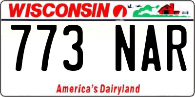 WI license plate 773NAR