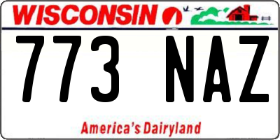 WI license plate 773NAZ