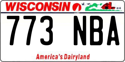 WI license plate 773NBA