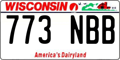 WI license plate 773NBB