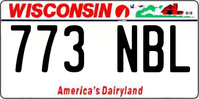 WI license plate 773NBL