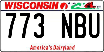 WI license plate 773NBU