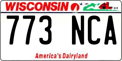 WI license plate 773NCA