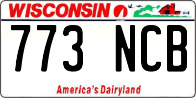 WI license plate 773NCB