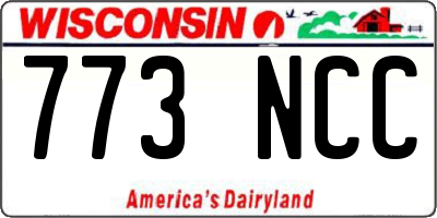 WI license plate 773NCC