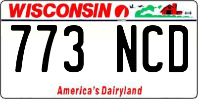 WI license plate 773NCD