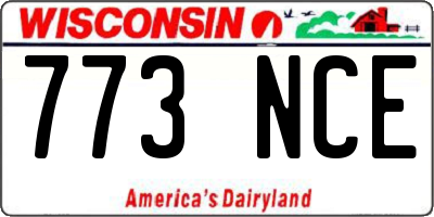 WI license plate 773NCE