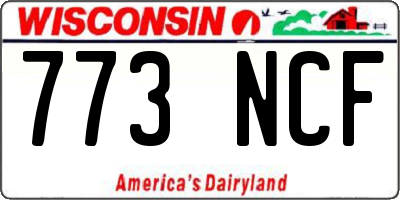 WI license plate 773NCF
