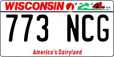 WI license plate 773NCG
