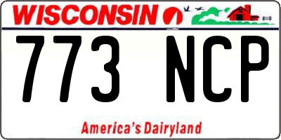 WI license plate 773NCP