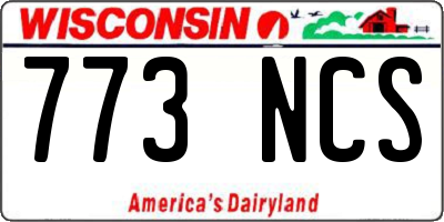 WI license plate 773NCS