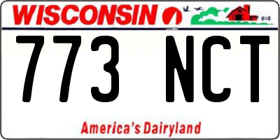 WI license plate 773NCT