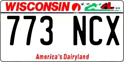 WI license plate 773NCX