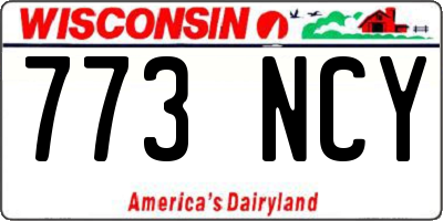WI license plate 773NCY