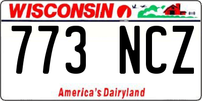 WI license plate 773NCZ