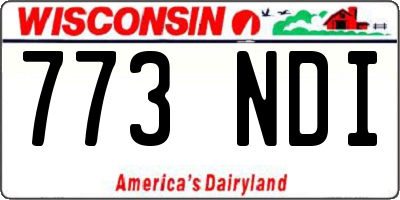 WI license plate 773NDI