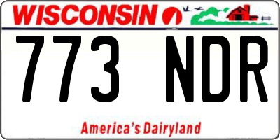 WI license plate 773NDR