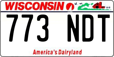 WI license plate 773NDT
