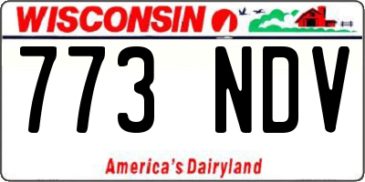 WI license plate 773NDV