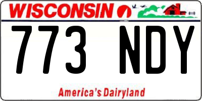 WI license plate 773NDY