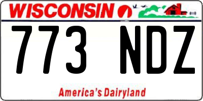 WI license plate 773NDZ