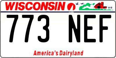 WI license plate 773NEF
