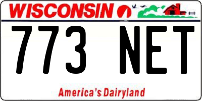 WI license plate 773NET