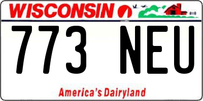 WI license plate 773NEU