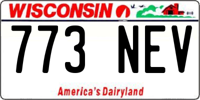 WI license plate 773NEV
