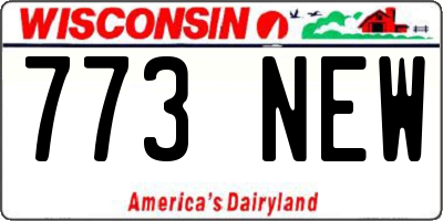 WI license plate 773NEW