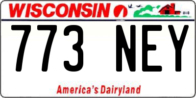 WI license plate 773NEY