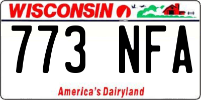 WI license plate 773NFA