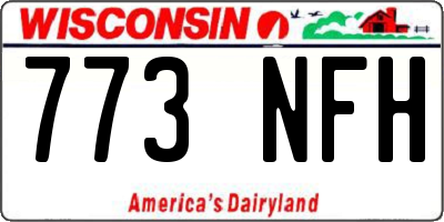 WI license plate 773NFH