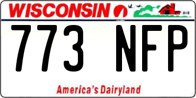 WI license plate 773NFP