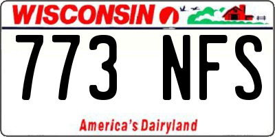 WI license plate 773NFS