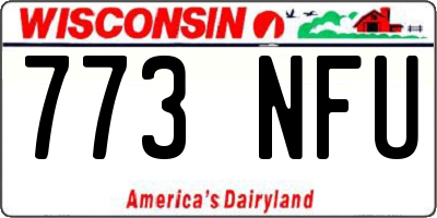 WI license plate 773NFU