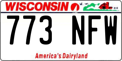 WI license plate 773NFW