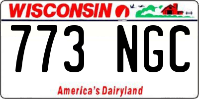 WI license plate 773NGC