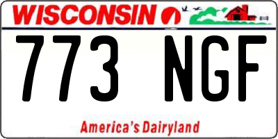 WI license plate 773NGF