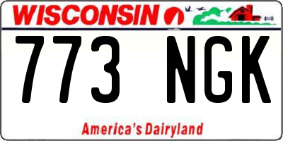 WI license plate 773NGK