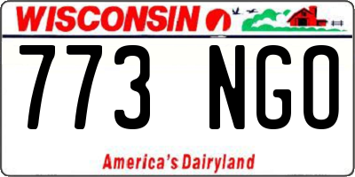 WI license plate 773NGO